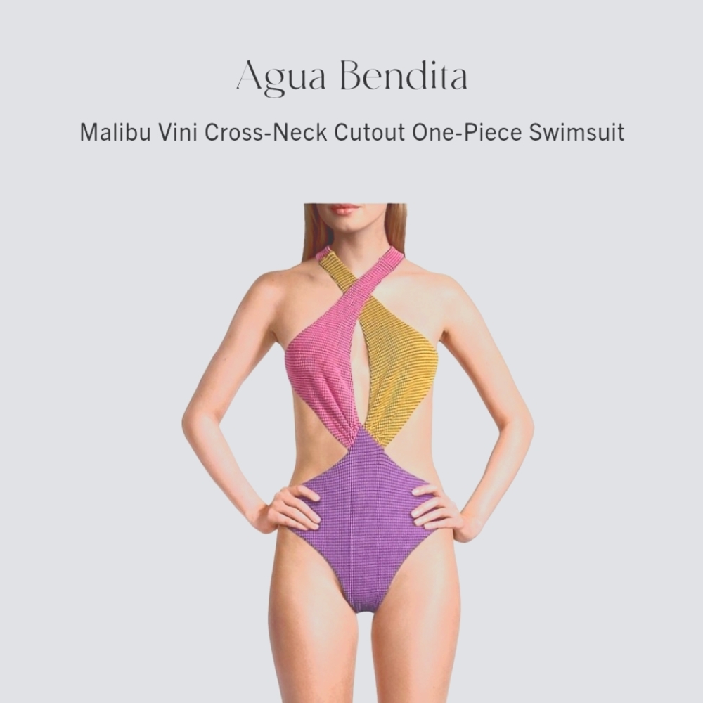Agua Bendita Malibu Vini Cross-Neck Cut Out One-Piece Swimsuit